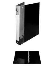 Папка 4 кольца " Бюрократ " 27мм черная,плотность-0,7мм,бумажная вставка во внешний камашек