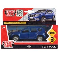 Машина металл Nissan Terrano синий 12см, откр. двери и багажник, инерц. в кор.Технопарк в кор.2*24шт