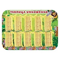 Настольное покрытие для лепки " Пчелка " 330*230мм Таблица умножения