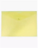 Папка на кнопке " Бюрократ " А4 желтая, пластик 0,15мм