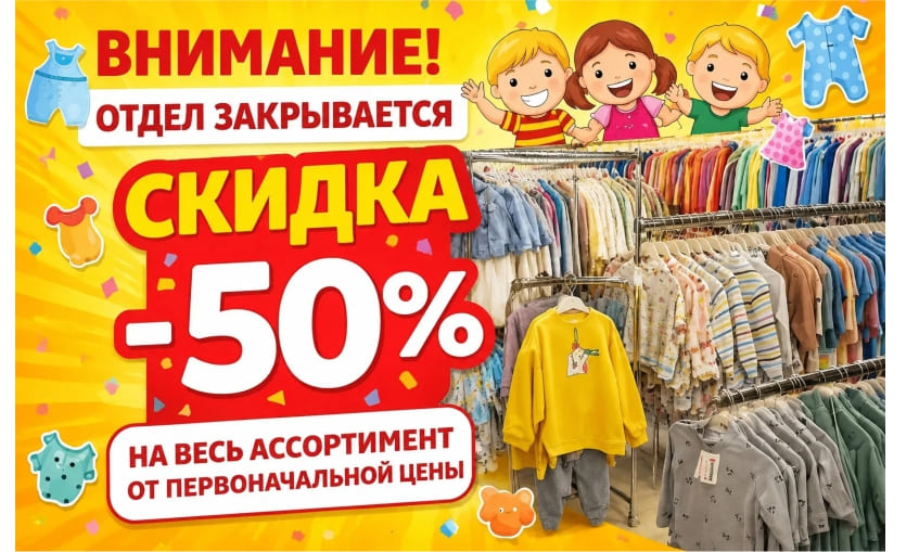 Отдел одежды закрывается! 