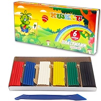 Пластилин " KWELT " Классический  6цв 120г со стеком, картонная упаковка