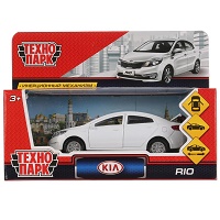 273047  Машина металл "KIA RIO" 12см, открыв. двери, инерц, белый в кор. Технопарк в кор.2*36шт