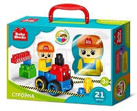 Конструктор пластиковый "На стройке" 21 дет Baby Blocks арт.03913