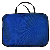 Сумка-планшет А4 объемная, синяя, ручки