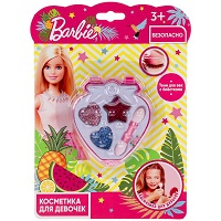 313323   Косметика ДЛЯ ДЕВОЧЕК БАРБИ тени с блестками, аппликатор, блистер МИЛАЯ ЛЕДИ в кор.2*432шт
