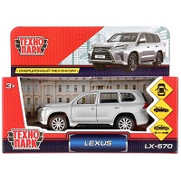 Машина металл "LEXUS LX-570" 12см, открыв. двери, инерц, СЕРЕБРИСТЫЙ в кор. Технопарк в кор.2*36шт