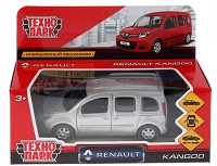 ТМ Технопарк. Машина металл "RENAULT KANGOO" 12см, открыв. двери, инерц., СЕРЕБР. в кор в кор.2*36шт