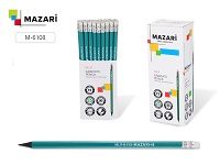 Карандаш ч/гр " Mazari " Nil R HB с ластиком, шестигранный, пластиковый, цвет корпуса - зеленый, зат