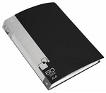 Папка 80файлов " Бюрократ " А4 черный ,пластик 0,8мм торцевой карман с бумажной вставкой