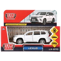 Машина металл LEXUS LX-570, длина 12см, открыв. двери, инерц, БЕЛЫЙ в кор. Технопарк в кор.2*36шт