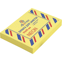 Бумага с клеевым краем 76*51мм 100л неон желтый " Attomex "