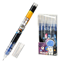 Роллер " Basir " Космонавт 0,5мм черный, цветной корпус с рисунком