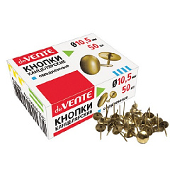 Кнопки " deVente " 10,5мм 50шт, силовые, омедненные, картонная упаковка