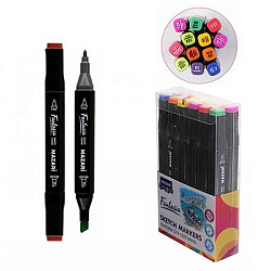 Набор маркеров " Mazari " для скетчинга Fantasia Main + Fluorescent colors (основные+флуорисцентные 