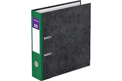 Папка-регистратор Berlingo "Hyper", 80мм, мрамор, с карм. на корешке, нижний метал. кант, зеленая