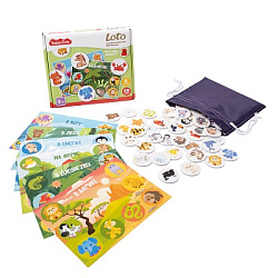 Лото с деревянными фишками "Кто где живет?" Baby Toys арт.04925