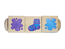 Кубики деревянные на оси "Составляем цвета" (3 кубика) арт.02966