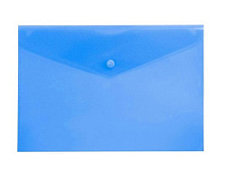 Папка на кнопке А4 " KWELT " синяя 0,18мм прозрачная