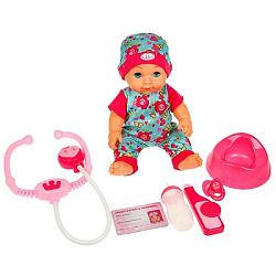 Пупс озвуч Чуковский К. 30см, пьет, писает, закр. глазки, набор доктора КАРАПУЗ в кор.12шт