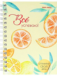 Ежедневник А6, 48л, ФРУКТОВЫЙ МИКС (48-1555) 7БЦ,мат.лам, выб.лак, бл. офсет80г полноцв., 105х144