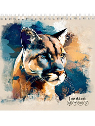 Скетчбук 48л. СИЛА И ГРАЦИЯ (48-1277) гребень, мяг.обл. б/о с жесткой подложкой 100гм2, 190х190 мм