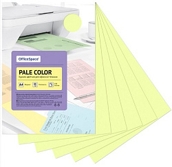 Бумага цветная OfficeSpace "Pale Color", А4, 80г/м2, 100л., (желтый)