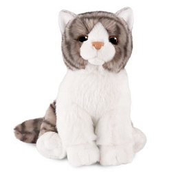 Мягкие Игрушки Мягкая Игрушка MAXITOYS, Серый Полосатый Котик, 25 см
