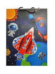 Пакет KOSMO глиттер,3D 30*41,5*12см арт.2856L (1/12/360шт)