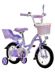 Велосипед двухколёсный ФАНТАЗИЯ. Сиреневый. Колёса 12 дюймов (арт. ВЛ-2810)