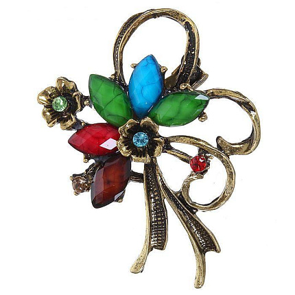 Брошь "Цветок" завитки, цвет МИКС   1489389