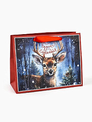 Пакет подарочный новогодний бумажный, «Чудеса случаются», 24×20×11 см