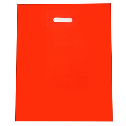 Пакет полиэтиленовый с вырубной ручкой, Красный 40-50 См, 30 мкм 7819144