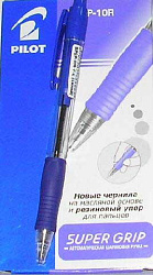 Ручка шариковая автоматическая Pilot "Super Grip" синяя, 0,7мм, синий грип