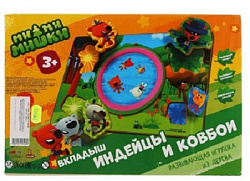 314362 Игрушка деревянная Ми-ми-мишки вкладыш индейцы и ковбои Буратино в кор.100шт