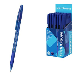 Ручка шариковая " Erich Krause " R-301 Stick&Grip Original синяя 1,0мм, толщина письма 0,5мм, шестиг