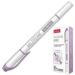 Артмаркер " Hatber " Mildtone Pastel Сиреневый, двухсторонний, 1,0-4,0мм, пулевидный/скошенный, круг