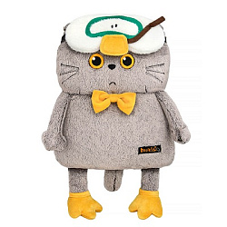 Kp34-293 Игрушка Кот Басик в маске для сна "Гусик"