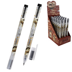 Ручка гелевая " Bruno Visconti " Uniwrite,LoveMe, Котики приносят счастье, черная 0,5мм, толщина пис