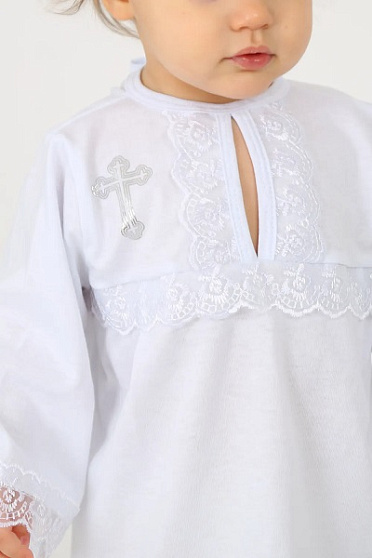 Платье крестильное унисекс. арт. ПЛ-КР-003 - белый (86)