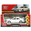 Машина металл TOYOTA CAMRY 12 см, двери, багаж, инерц. белый ,кор Технопарк в кор.2*36шт
