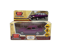 343356 Машина металл LADA-21099 "СПУТНИК" 12 см, двер, баг, инерц, фиолетовый, кор. Технопарк в кор.