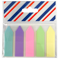 Закладки самоклеящиеся " Attomex" Pastel Стрелки 45*12мм 5цв*20л, пластик, пластиковый пакет, европо