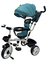 Велосипед трёхколесный с ручкой НЕПТУН (кол. EVA 10"/8" поворот.сиденье) бирюза (Арт. ВЛ-2773)