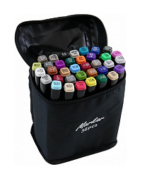 Набор маркеров для скетчинга " Basir " 36цв двухсторонние, 1,0-7,0мм пулевидный/скошенный, квадратны