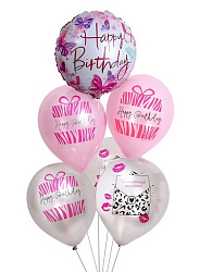 Набор шаров "С днем рождения", в наборе 6 шт. 9623297