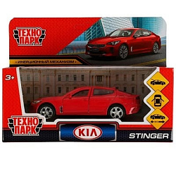 336380 Машина металл KIA STINGER длина 12 см, двери, багаж., инерц, красный, кор. Технопарк в кор.2*