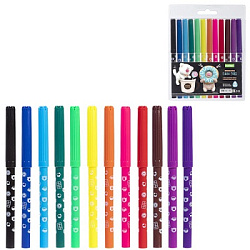 Фломастеры " Hatber " ECO Кофейные коты 12цв круглые, вентилируемый колпачок, блистер, европодвес