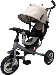 Велосипед трёхколесный с ручкой МЕРКУРИЙ (колеса EVA 10"/8")  серый (арт. ВЛ-5056)