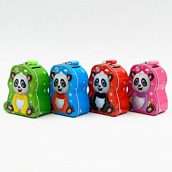 Копилка металлическая ПАНДА 10,5*8*5см  арт.P25 (1/24/240шт)